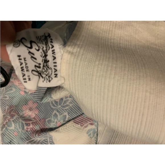 1960’s Vintage Hawaiian Surf Blue White Psychedelic Scalloped Hem Mini Dress EC - Picture 14 of 15